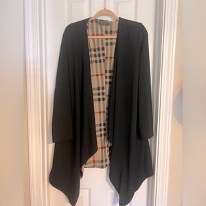 Black and Faux Burberry patterned Cardigan